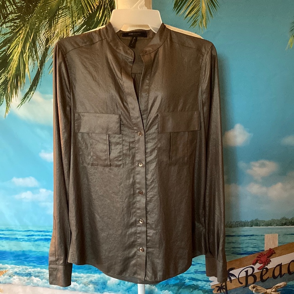 BCBG Maxazria Dark Olive Green Blouse